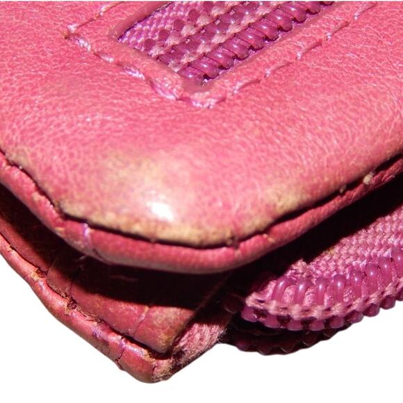 Rare Vintage Soft Red Leather "Long Live Vintage" Imprinted Fossil Wallet - Picture 10 of 12